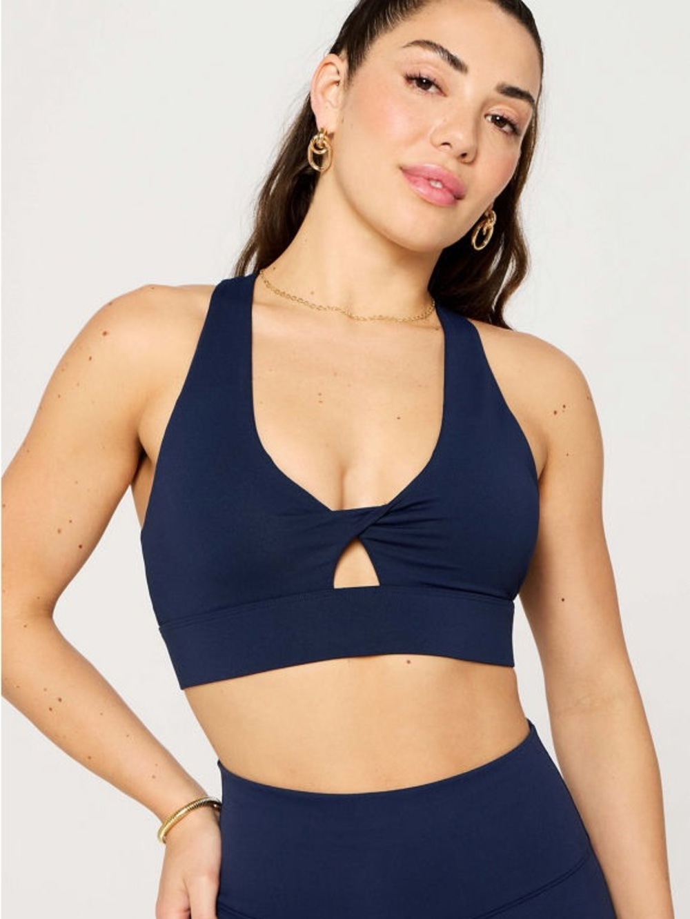 Navy Twist-Front Sports Bralette - Women Intimates